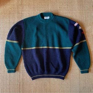 United Colors Of Benneton Vintage Shetland Wool  Sweater, Men’s 48 Large, 90s